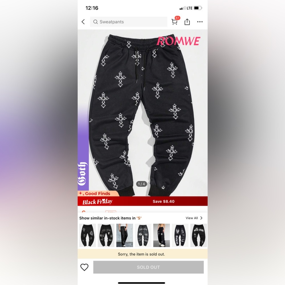 ROMWE S Cross Drawstring pants